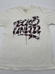 Ecko Untld T-Shirt Men Medium White Spell Out V-Neck…#4177
