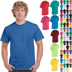 Gildan Heavy Cotton T-Shirts 5.3oz Blank Solid Mens Short Sleeve Tee S-XL 5000