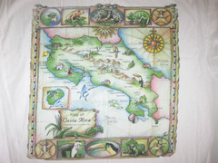 MAP of COSTA RICA Tucan Tico Carlos Kidd Art vintage T Shirt Adult Medium SHORT