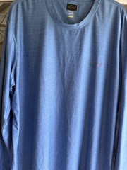 Greg Norman Play Dry Shirt XL Blue Shark Logo Performance Golf Athletic Tee
