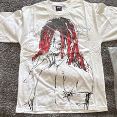 Revenge Graphic Print Cotton Crew Neck T-Shirt White Red Black Men Medium