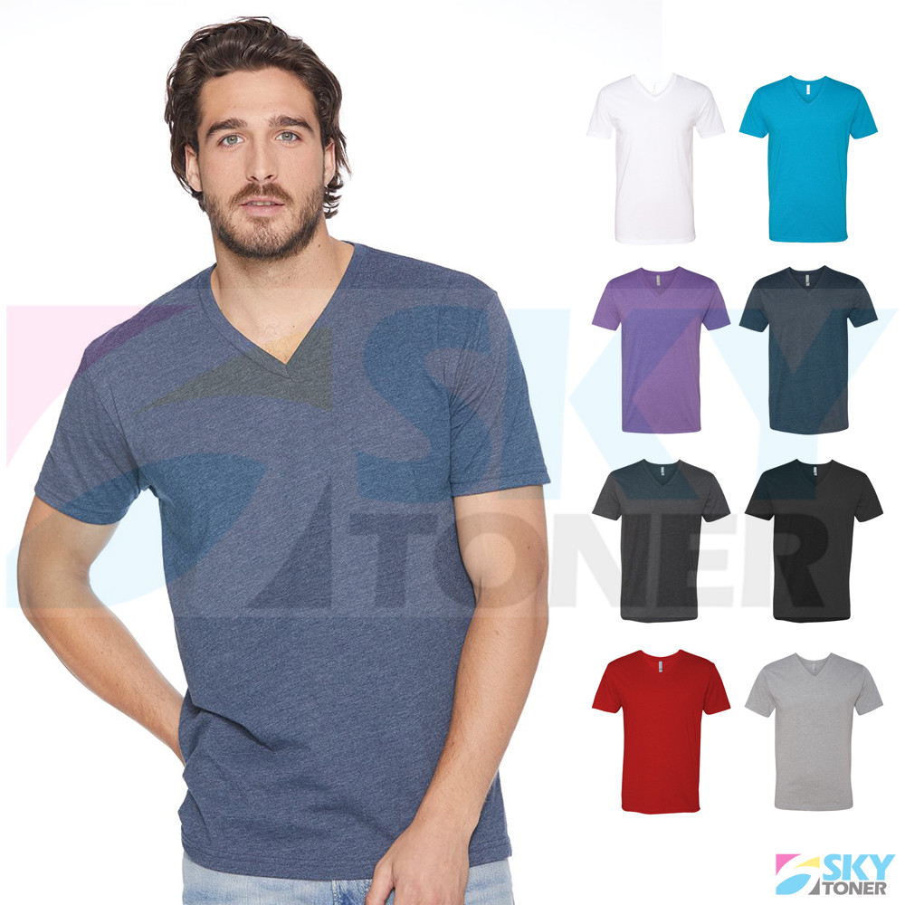 Next Level Men’s Fitted Short Sleeve Solid Premium CVC V-Neck T-shirt 6240