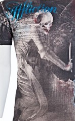 Rare $62 AFFLICTION Sand MARCO Short Sleeve Slim Fit Y2K T-shirt MMA Elite NWT