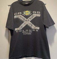 Vintage Cross Colours Shirt 90’s Single Stitch Black T-shirt Size M/L *See Pics*