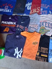 Lot of 35 Sports Tees Various Sizes Resellers Bundle NFL NCAA NBA MLB Giants Y2k