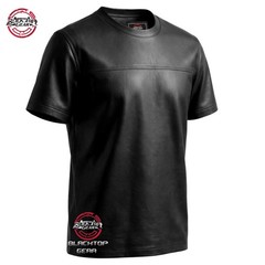 Men’s White Leather T-shirt Lambskin Summer Stylish Handmade Genuine Casual Fit