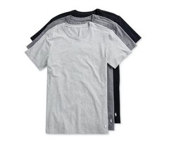 3 PACK POLO RALPH LAUREN STRETCH SLIM FIT COTTON GRAY BLACK CREW NECK T SHIRTS