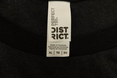 District Perfect Tri Adult Size XL Charcoal Black 3/4 Raglan Sleeve T-Shirt New