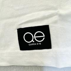 Queer Eye Yas Henny Graphic T-shirt Medium White Rainbow Shadow Short Sleeve NWT