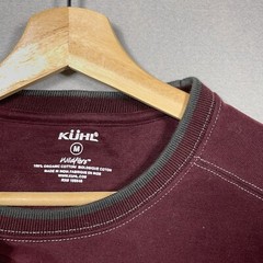 Kuhl Wildfibre Mens Medium Shirt Organic Cotton Burgundy Thermal Pullover Layer