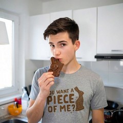 Mens You Want A Piece Of Me T Shirt Funny Chocolate Easter Bunny Tee
