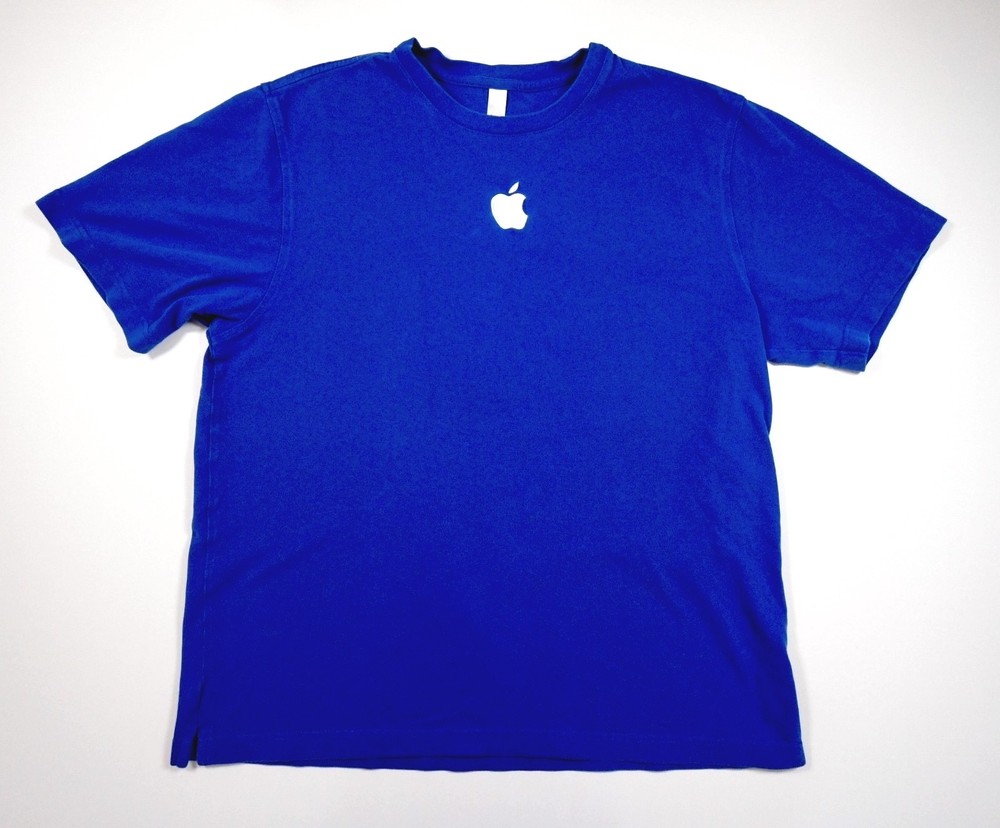 Apple Store Employee Blue SHORT SLEEVE Shirt SIZE XL w Embroidered apple NEW