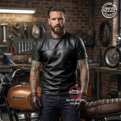 Men’s White Leather T-shirt Lambskin Summer Stylish Handmade Genuine Casual Fit