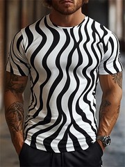 Funny Optical Illusion Graphic T Shirt For Men 3D Printed Art Abstract.