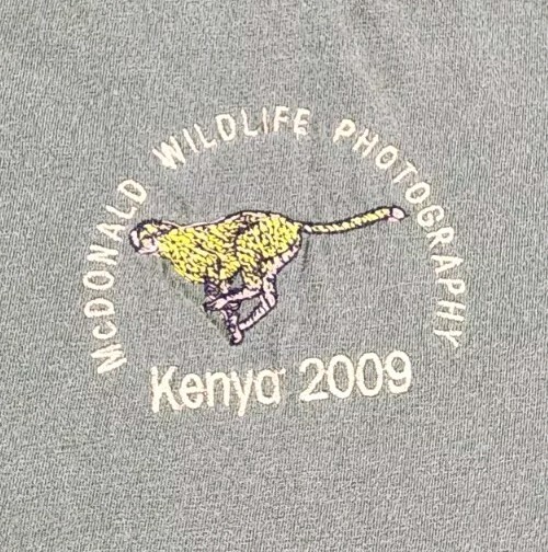 McDonald Wildlife Shirt Mens Medium Cheetah Kenya Photography 2009 Cat Adult A31