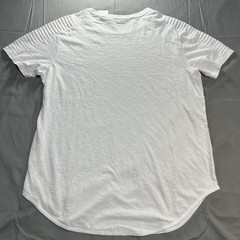 Primark white crewneck t-shirt with pleated sleeves in size XL