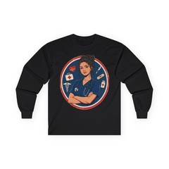 Nurse Badge RN Long Sleeve Tee Unisex Healthcare Made in USA