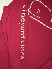 Vineyard Vines Pink Long Sleeve Pocket Tee Whale Logo Graphic Size M