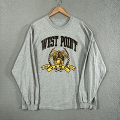 West Point Shirt Men 2XL Gray Long Sleeve USMA 1802 Military College Graphic Tee