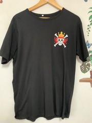One Piece x Burger King Flame Grilling T Shirt Anime Japan Mens Size L Black