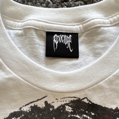 Revenge Graphic Print Cotton Crew Neck T-Shirt White Red Black Men Medium