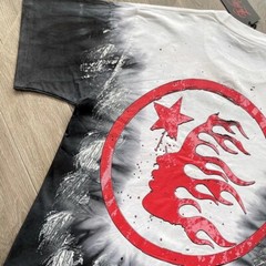Mens HELL STUDIOS STAR Gradient Rock Tie Rock Style Short Sleeve T-shirt