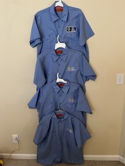 (4) Vintage GM Powertrain Warren Plant UAW Local 909 Uniform ShirtS USA Made XL