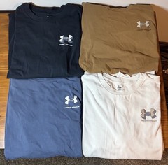 Under Armour Men’s Lot of 4 Solid Crew Neck Logo Short Sleeve T-Shirts LG/G