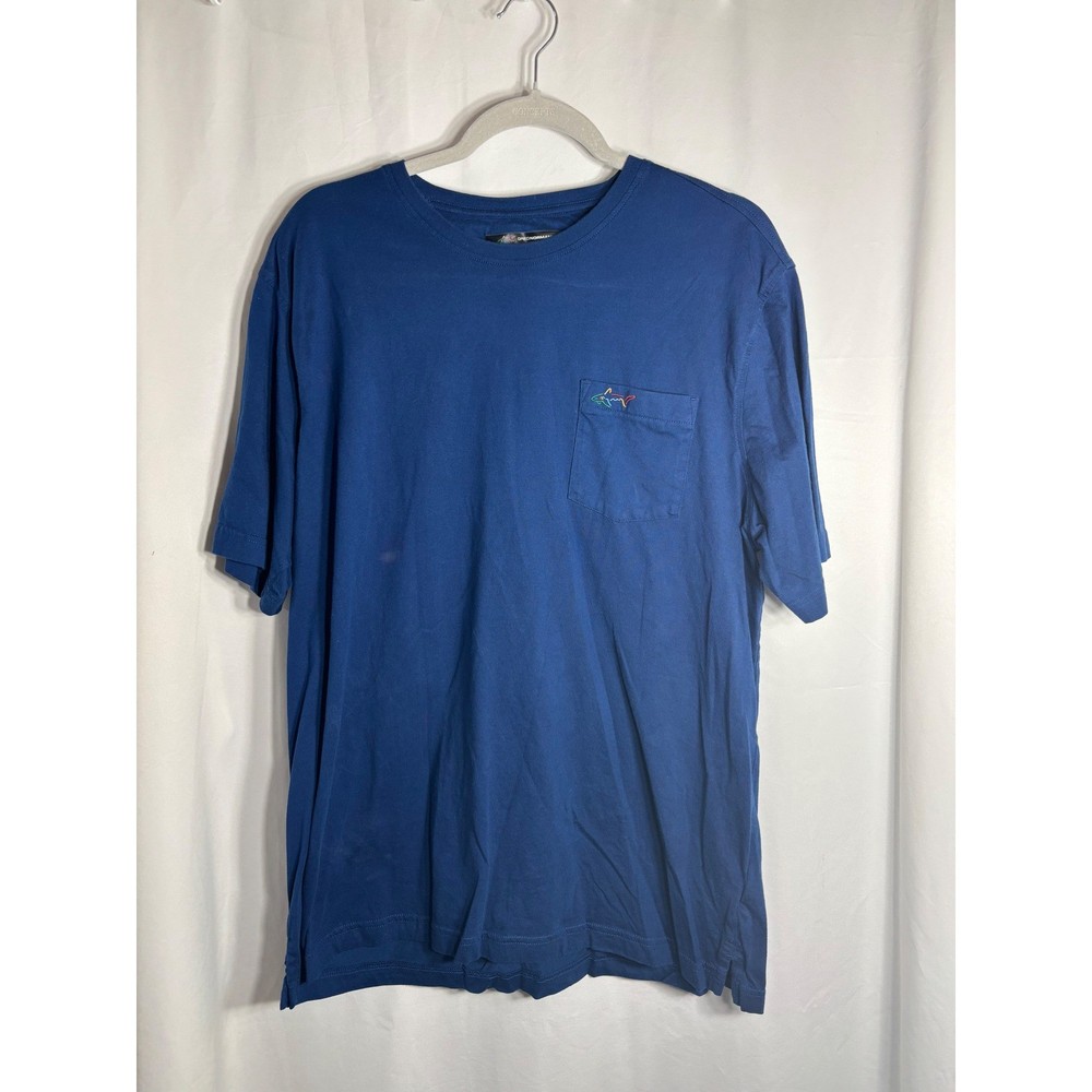 Greg Norman Mens Blue Shark Pocket T Shirt XL GNC Golf Casual Tee