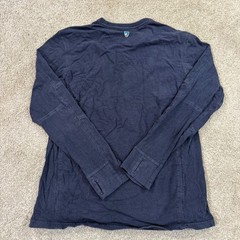 Kuhl Wildfibre Shirt Mens L Navy Blue Organic Cotton Long Sleeve Thumbholes Tee