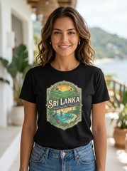 Sri Lanka Tropical Graphic T-Shirt Unisex Travel Tee