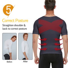 Men’s Slimming T-shirt Weight Loss Body Shaper Tank Tops Chest Compression Shirt