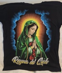 OUR LADY OF GUADALUPE ROSE FLOWER PRAY REYNA DEL CIELO QUEEN OF HEAVEN T-SHIRT