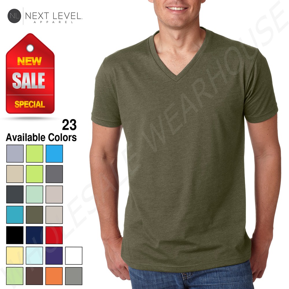 Next Level Men’s Premium CVC V-Neck Soft S-XL T-Shirt R-6240