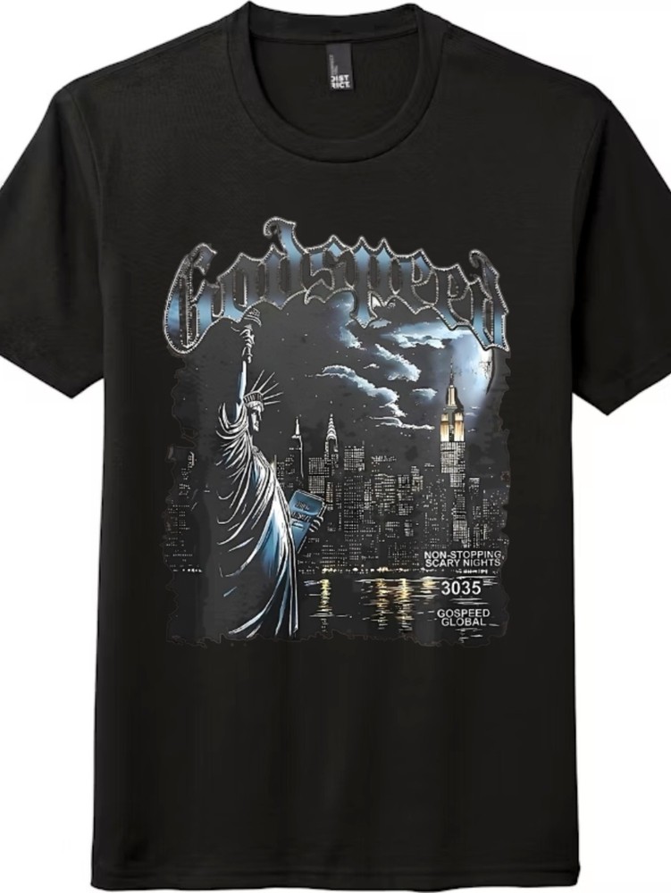 Godspeed “Non-Stopping Scary Nights” NYC T-Shirt, Dark Streetwear Unisex Tee
