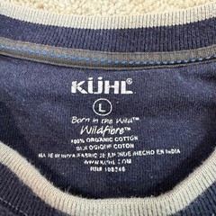 Kuhl Wildfibre Shirt Mens L Navy Blue Organic Cotton Long Sleeve Thumbholes Tee
