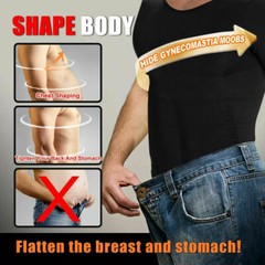 Men Slimming Body Shaper Gynecomastia Posture Corrector Vest Compression Shirt