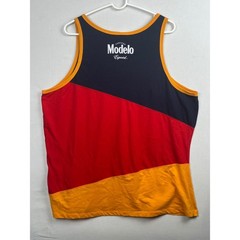 Modelo Especial Tank Top Mens 2XL Colorblock Lion Logo Navy Blue Red Gold Shirt