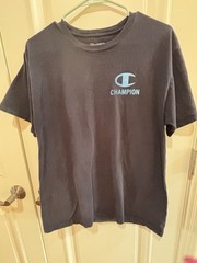 Champion Activewear Blue Short Sleeve Mens Size Medium 2 small stains as shown