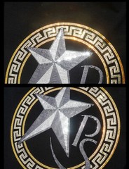 New Fashion Star Rhinestones Summer Short Sleeve Luxury Men Cotton T-Shirt
