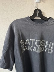 Satoshi Nakamoto Shadow Logo T-shirt – Size XXL
