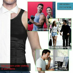 Men Body Slimming Vest Tummy Shaper Underwear Compression Waist Trainer Tank Top
