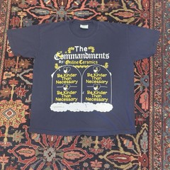 Online Ceramics Rules To Live By Tee Navy XL Commandments Hand-Printed Pre-Owned