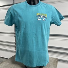 Hollister Logo Shirt Aqua Blue Vintage Graphic California Sz M Seagull *see pics