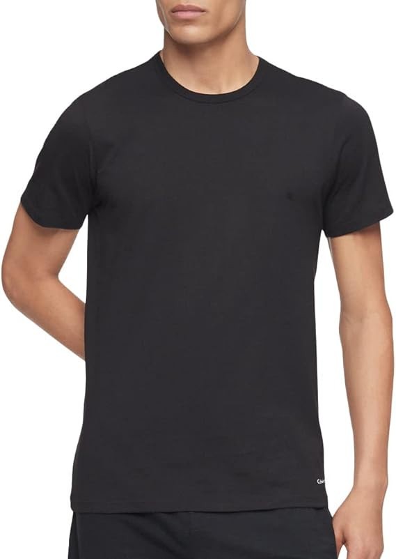 Calvin Klein Men’s Cotton Black 3 Slim Fit Crew Neck T-Shirts S