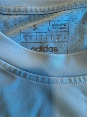 adidas Light Blue Short-Sleeve Athletic Tee with Logo