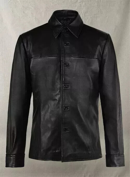 BASIC New Men’s Black Shirt 100% Real Lambskin Stylish Slim Fit Out Wear Shirt