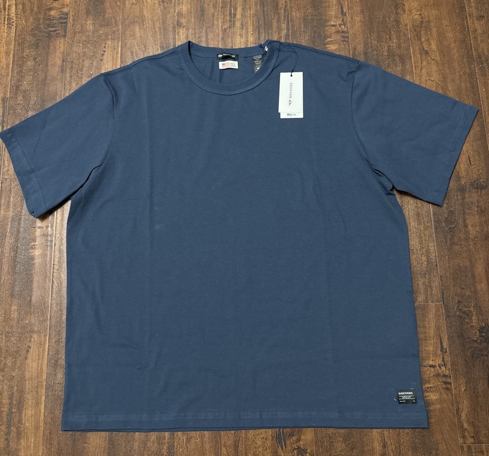 NWT Dockers Made in the USA Classic Tee Premium T-Shirt Navy Men’s XXL $70. C1