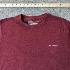Columbia T-Shirt Mens Size Large Maroon Short Sleeve Cotton Blend Logo Athletic