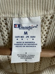 Champion Men’s Ivory Open Knit Crop Sleeveless Crew Neck Pullover Sweater M